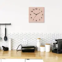 ARTland Wanduhr auf Alu Funkuhr - schwarzer Zeiger Trendfarbe alt Rosa Größe: 30x30 cm