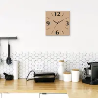 ARTland Wanduhr auf Alu Funkuhr - schwarzer Zeiger Trendfarbe Beige Größe: 30x30 cm