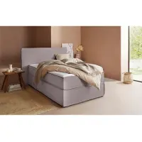 LeGer By Lena Gercke Boxspringbett "Yuma", grau (hellgrau), B:133cm L:213cm, 100% Polyester, , Komplettbetten, Boxspringbett, incl. Topper, in 4 Breiten, 3 Matratzenarten und je 2 Härtegraden