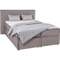 LeGer By Lena Gercke Boxspringbett "Yuma", grau (hellgrau), B:193cm L:213cm, 100% Polyester, , Komplettbetten, Boxspringbett, incl. Topper, in 4 Breiten, 3 Matratzenarten und je 2 Härtegraden