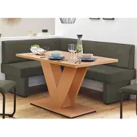 Home affaire Eckbank "Nils", grün (khakifarben (arizona 4421)), B:182cm H:89cm T:142cm, Holzwerkstoff, Massivholz, Polyester, Sitzbänke, Eckbank, Sitz und Rücken gepolstert, verschiedene Qualitäten