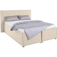 LeGer By Lena Gercke Polsterbett "Isaline", beige, B:173cm L:213cm, 100% Polyester, , Betten, Polsterbett, wahlweise ohne Matratze oder mit 3 Matratzenarten, Kopfteilhöhe 107 cm