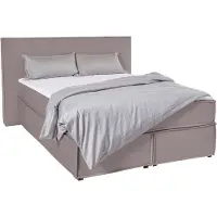 LeGer By Lena Gercke Boxspringbett "Yuma", grau (hellgrau), B:173cm L:213cm, 100% Polyester, , Komplettbetten, Boxspringbett, incl. Topper, in 4 Breiten, 3 Matratzenarten und je 2 Härtegraden