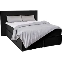 LeGer By Lena Gercke Boxspringbett "Yuma", grau (anthrazit), B:173cm L:213cm, 100% Polyester, , Komplettbetten, Boxspringbett, incl. Topper, in 4 Breiten, 3 Matratzenarten und je 2 Härtegraden