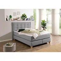 Home affaire Boxspringbett , grau, B:160cm L:209cm, Komplettbetten, Boxspringbett, inklusive Komfortschaum-Topper