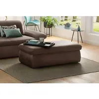 Home affaire Polsterhocker "Avesa", braun (dunkelbraun), B:136cm H:43cm T:64cm, 100% Polyester, Hocker, Polsterhocker, Mit großem Staufach, passend zur Serie "Avesa", B/T/H: 136/64/43 cm