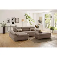 Home affaire Ecksofa "Avesa L-Form", braun (coffee), B:300cm H:80cm T:172cm, 95% Polyester, 5% Polyacryl, Sofas, Ecksofa, Wahlweise mit Armteilvertsellung und Bettfunktion, B/T/H: 300/172/80cm