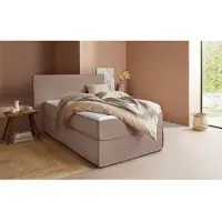 LeGer By Lena Gercke Boxspringbett "Yuma", grau (taupe), B:133cm L:213cm, 100% Polyester, , Komplettbetten, Boxspringbett, incl. Topper, in 4 Breiten, 3 Matratzenarten und je 2 Härtegraden