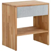 Otto Home Nachttisch "Callum", grau (titano, natur, natur), B:60cm H:65,5cm T:42cm, 100% Polyester (recycelt), Tische, Nachttisch, passend zur Boxspringbett-Serie Jelle
