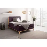 Otto Home Boxspringbett "Jelle", lila, B:161cm L:216cm, Komplettbetten, Boxspringbett, zertifizierte, recycelte Bezugsstoffe, verschiedene Ausführungen