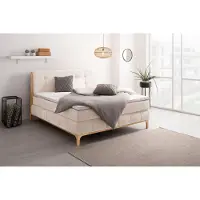 Otto Home Boxspringbett "Jelle", beige (natur), B:181cm L:216cm, Komplettbetten, Boxspringbett, zertifizierte, recycelte Bezugsstoffe, verschiedene Ausführungen