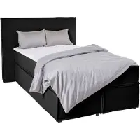 LeGer By Lena Gercke Boxspringbett "Yuma", grau (anthrazit), B:133cm L:213cm, 100% Polyester, , Komplettbetten, Boxspringbett, incl. Topper, in 4 Breiten, 3 Matratzenarten und je 2 Härtegraden