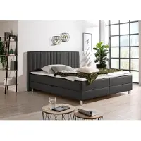 Maintal Boxbett , grau (anthrazit), B:194cm L:206cm, Komplettbetten, Boxbett, mit Bettkasten und Kaltschaum-Topper