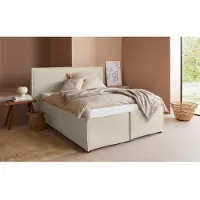 LeGer By Lena Gercke Polsterbett "Isaline", beige, B:173cm L:213cm, 100% Polyester, , Betten, Polsterbett, wahlweise ohne Matratze oder mit 3 Matratzenarten, Kopfteilhöhe 107 cm