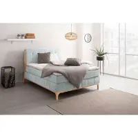 Otto Home Boxspringbett "Jelle", grau (titanio), B:161cm L:216cm, Komplettbetten, Boxspringbett, zertifizierte, recycelte Bezugsstoffe, verschiedene Ausführungen
