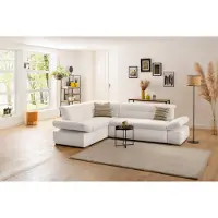 Home affaire Ecksofa "Avesa L-Form", beige (creme), B:275cm H:80cm T:211cm, 95% Polyester, 5% Polyacryl, Sofas, Ecksofa, Wahlweise mit Arm- und Bettfunktion, B/T/H: 275/211/80 cm