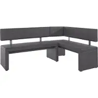 Otto Home Eckbank "Charissa", grau (dunkelgrau (capulet 4009)), B:190cm H:90cm T:140cm, Holzwerkstoff, Massivholz, Sitzbänke, Eckbank, in 3 Größen, verschiedene Qualitäten