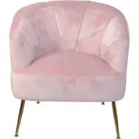 HOFMANN LIVING AND MORE Sessel, rosa, B:80cm H:82cm T:74cm, , Sessel, Sessel, Beine aus Stahlrohr, goldfarben lackiert, Samtbezug