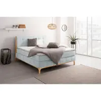 Otto Home Boxspringbett "Jelle", grau (titanio), B:181cm L:216cm, Komplettbetten, Boxspringbett, zertifizierte, recycelte Bezugsstoffe, verschiedene Ausführungen