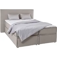 LeGer By Lena Gercke Boxspringbett "Yuma", grau (taupe), B:193cm L:213cm, 100% Polyester, , Komplettbetten, Boxspringbett, incl. Topper, in 4 Breiten, 3 Matratzenarten und je 2 Härtegraden