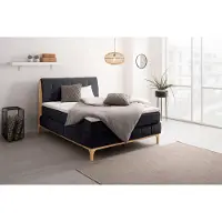 Otto Home Boxspringbett "Jelle", schwarz, B:161cm L:216cm, Komplettbetten, Boxspringbett, zertifizierte, recycelte Bezugsstoffe, verschiedene Ausführungen