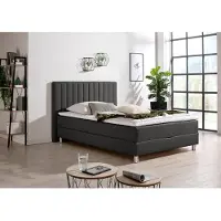 Maintal Boxbett , grau (anthrazit), B:154cm L:206cm, Komplettbetten, Boxbett, mit Bettkasten und Kaltschaum-Topper