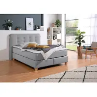 Home affaire Boxspringbett , grau, B:158cm L:209cm, Komplettbetten, Boxspringbett, inklusive Komfortschaum-Topper