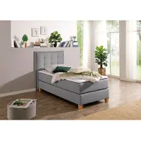 Home affaire Boxspringbett , grau, B:110cm L:209cm, Komplettbetten, Boxspringbett, inklusive Komfortschaum-Topper