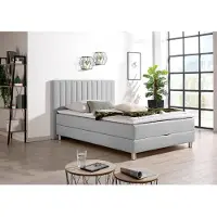 Maintal Boxbett , grau, B:154cm L:206cm, Komplettbetten, Boxbett, mit Bettkasten und Kaltschaum-Topper