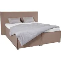 LeGer By Lena Gercke Polsterbett "Isaline", grau (taupe), B:193cm L:213cm, 100% Polyester, , Betten, Polsterbett, wahlweise ohne Matratze oder mit 3 Matratzenarten, Kopfteilhöhe 107 cm