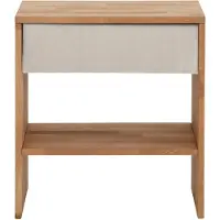 Home affaire Nachttisch "Cavan", beige (beige, natur, natur), B:60cm H:65,5cm T:42cm, Tische, Nachttisch, passend zur Boxspringbett-Serie Cavan