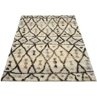 GALLERY M branded by Musterring Teppich "MAROK", braun (creme, braun), B:120cm H:12mm L:170cm, Polyester, , Teppiche, Teppich, moderner Kurzflor, grafisches Dessin, Wohnzimmer