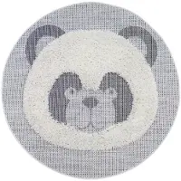 Primaflor Kinderteppich "NAVAJO - Panda", weiß (wollweiß), H:35mm Ø:135cm, Polypropylen (PP), -IDEEN IN TEXTIL, Teppiche, Kinderteppich, Hoch-Tief-Effekt, Motiv Panda, Kinderzimmer