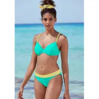Venice beach Bügel-Bikini-Top "Anna", Damen, Gr. 36, Cup D, grün (mint), Microfaser, Polyamid, kontrastfarbene Details, unifarben, Bikini-Oberteile Bügel-Bikini-Top, mit kontrastfarbenen Details