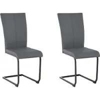 Otto Home Freischwinger "Oliver", grau (dunkelgrau (fantasy 8201), schwarz), B:43cm H:98cm T:55cm, Holzwerkstoff, Metall, Polyester, Stühle, Freischwinger, Stuhl belastbar bis 120 Kg