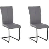 Otto Home Freischwinger "Oliver", grau (grau (ascona 1061), schwarz), B:43cm H:98cm T:55cm, Obermaterial: 100% Kunstleder, Stühle, Freischwinger, Stuhl belastbar bis 120 Kg