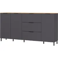 Germania Sideboard California in Eichefarben/Graphitfarben