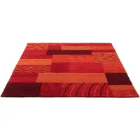 Theko "Domas 4028, handgeknüpft" rechteckig 12 mm Höhe Kurzflor, reine Wolle, modernes Patchwork Design, Wohnzimmer