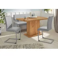 Otto Home Sitzbank "Charissa", grau (hellgrau (capulet 4003), hellgrau (capulet 4003)), B:160cm H:90cm T:53cm, Holzwerkstoff, Massivholz, Sitzbänke, Sitzbank, mit Lehne, Breite 140, 160 oder 180 cm