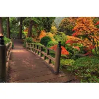 Papermoon Fototapete "Autumn Bridge", bunt, B:2,5m L:1,86m, Vlies, Tapeten, Fototapete