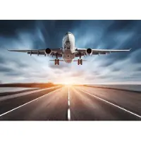 Papermoon Fototapete "Airplane Road Sunset", bunt, B:2,5m L:1,86m, Vlies, Tapeten, Fototapete