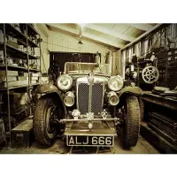Papermoon Fototapete "Vintage Sports Car", bunt, B:3,5m L:2,6m, Vlies, Tapeten, Fototapete