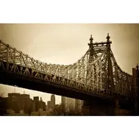 Papermoon Fototapete "New York Bridge", bunt, B:2,5m L:1,86m, Vlies, Tapeten, Fototapete