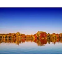 Papermoon Fototapete "Autumn Lake", bunt, B:3m L:2,23m, Vlies, Tapeten, Fototapete