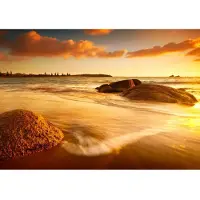 Papermoon Fototapete "Sun Tintes Beach", bunt, B:3,5m L:2,6m, Vlies, Tapeten, Fototapete