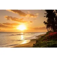 Papermoon Fototapete "Tropical Sunset Kaanapali Beach", bunt, B:2,5m L:1,86m, Vlies, Tapeten, Fototapete