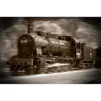 Papermoon Fototapete "Steam Locomotive", bunt, B:2,5m L:1,86m, Vlies, Tapeten, Fototapete