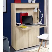 Priess Sekretär "Ahaus", braun (struktureichefarben hell), B:82cm H:139cm T:38cm, Sekretäre, Sekretär