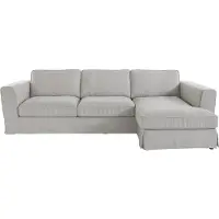 Timbers Ecksofa "Vintage L-Form", grau (light granit), B:284cm H:83cm T:165cm, 100%PES, Sofas, Ecksofa, 3-Sitzer Polsterecke im Landhausstil, mit abnehmbarer Husse
