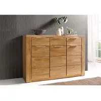 Otto Home Sideboard "Zara", braun (eiche teilmassiv), B:140cm H:95cm T:40cm, Holz teilmassiv, Sideboards, Sideboard, Breite 140 cm